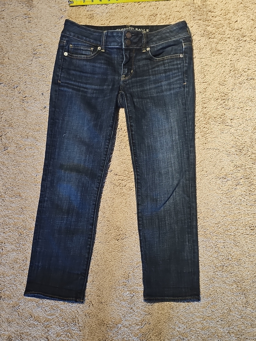 American Eagle Outfitters Dark Blue Straight Leg Jeans